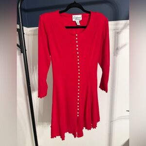 Vintage Pearl Button Corset Dress 80s 90s Goth Victorian Skater